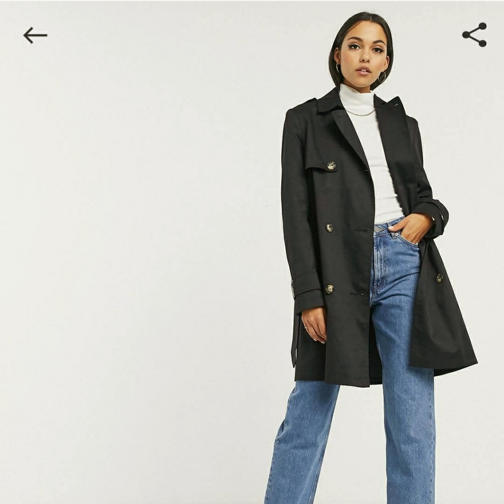 ASOS DESIGN Tall black trench coat NWOT